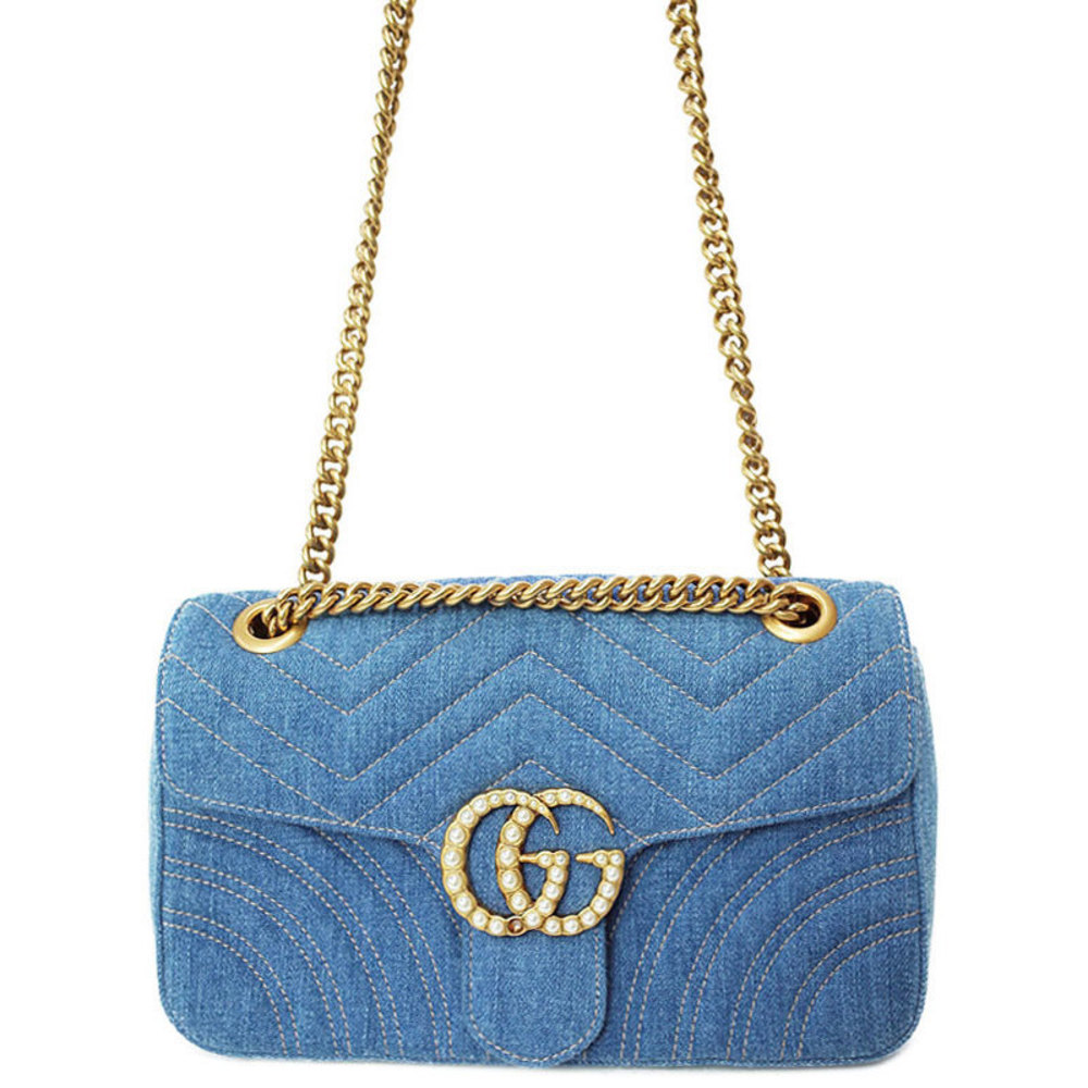Gucci GG Marmont Small Shoulder Bag Blue